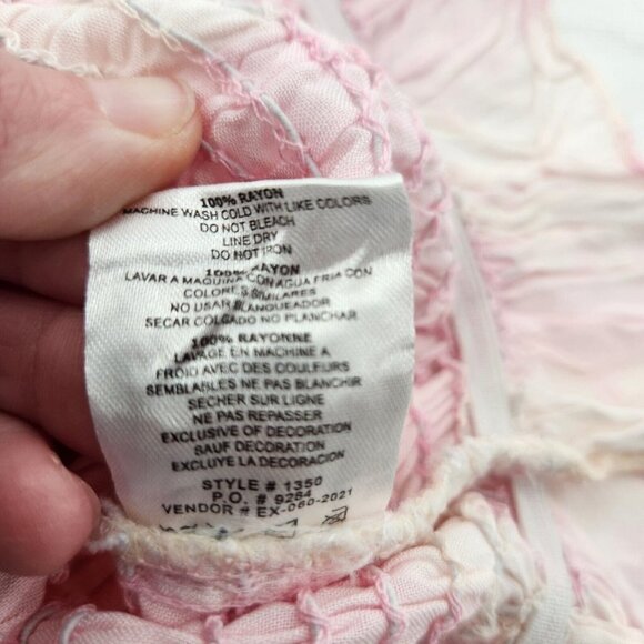 NWT Kiwi & Punch Ice Pink Smocked Crop Tank Top Size Small - Picture 6 of 6